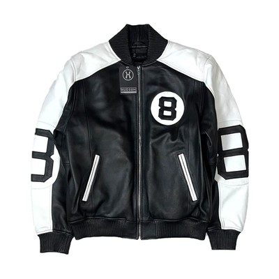 Hudson Outerwear Authentic Men 8-Ball Jacket Black/White 222, Size 2XL