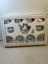 12 Piece Mini TOY Porcelain Tea Set Asian Pattern Vintage Set NEW SEALED
