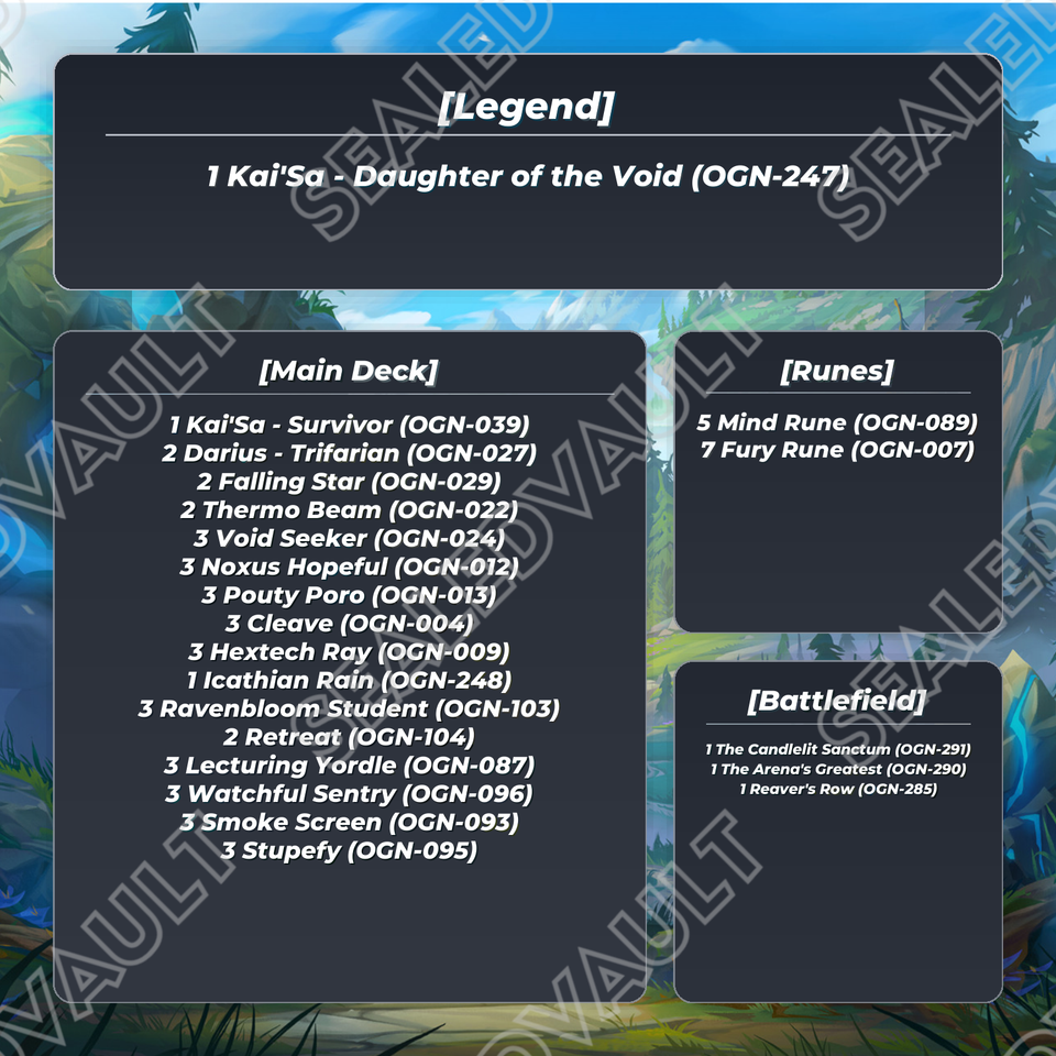 Kai'sa Meta Riftbound TCG Deck | Origins | Competitive Tournament Ready ...