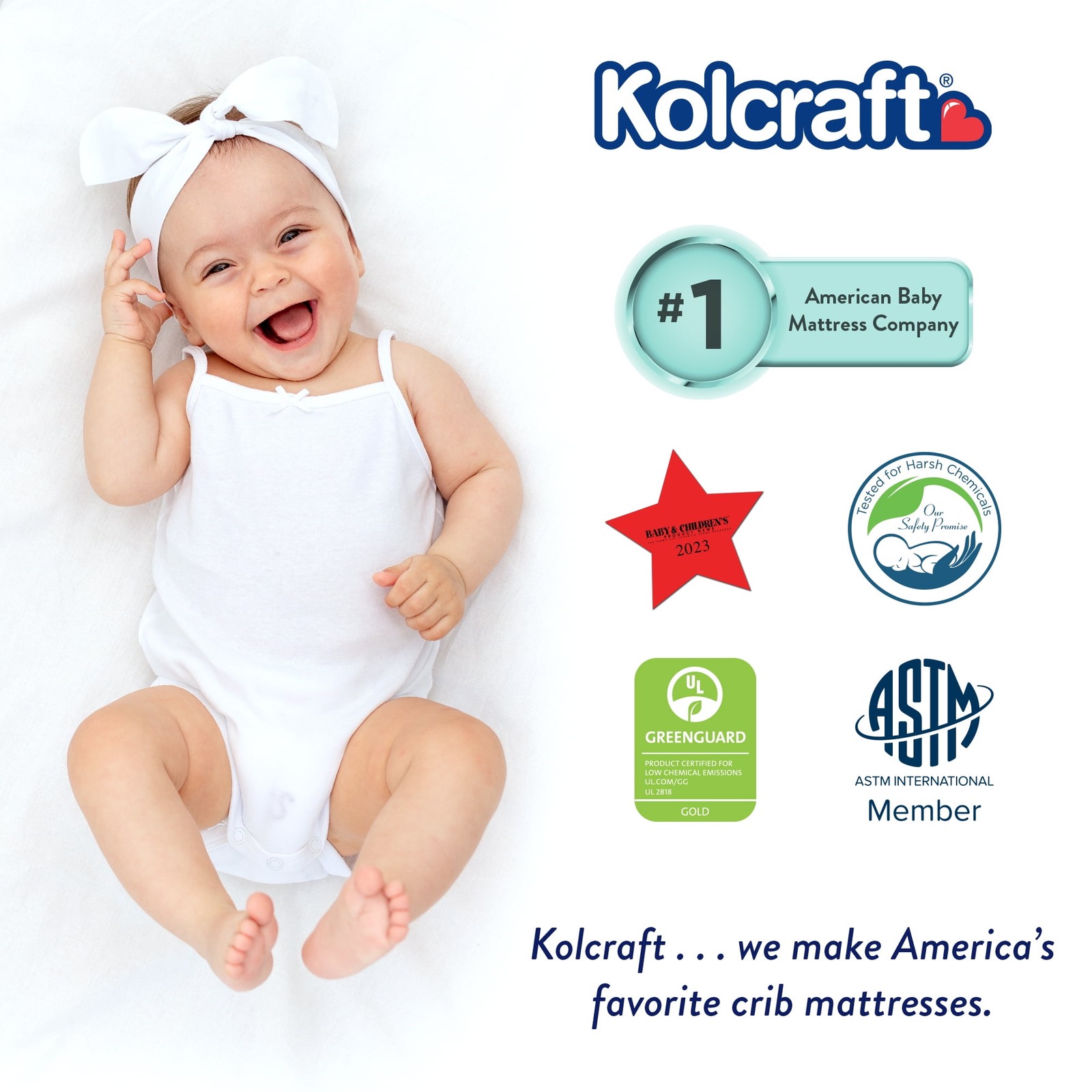 Kolcraft Pediatric 800 Extra Firm Baby Crib & Toddler Mattress, 80 Coil, Gray