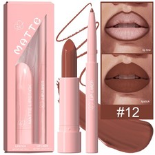 Women Matte Cosmetic Lipstick With Lip Liner Set Lipstick Combo Fashion