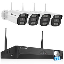 JENNOV Überwachungskamera Set Außen Kamera System 5MP WLAN Mit 2TB NVR Audio