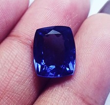 Natural Blue Tanzanite 9.80 Ct Cushion Shape Loose Gemstones Certified