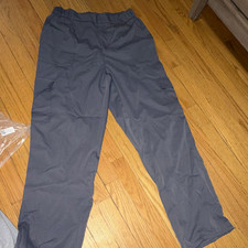 Unisex Blue Scrub Pants L Polyester Twill Elastic Waist Healthcare Workwear