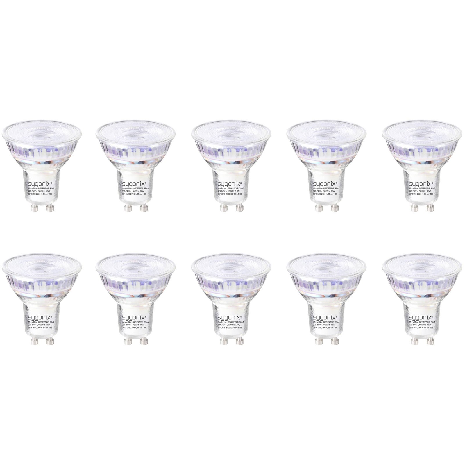 Sygonix LED GU10 3.6W warm white bulb non-dimmable 10pcs