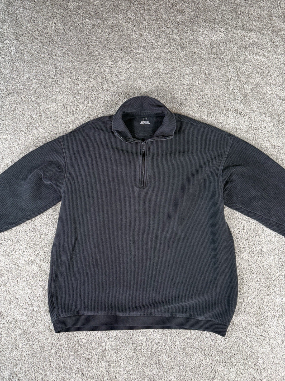 Aerie Sweater Womens Size Small Black Pullover Quarter Zip Knit Oversized