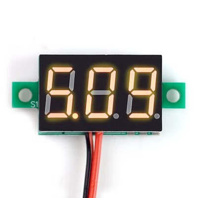 0,28'' Mini Digital-Voltmeter mit LED Anzeige, 3,2-30V, 2-Wire, gelb