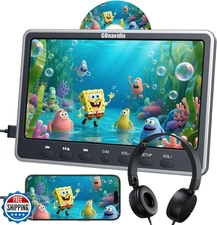 GOnavidio 12" Car DVD Player with HDMI Input Headphone Mounting Bracket Dual 