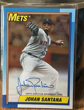 Topps 2025 Update 1990 Autographs Johan Santana #90A-JS Mets Orange /25 Auto