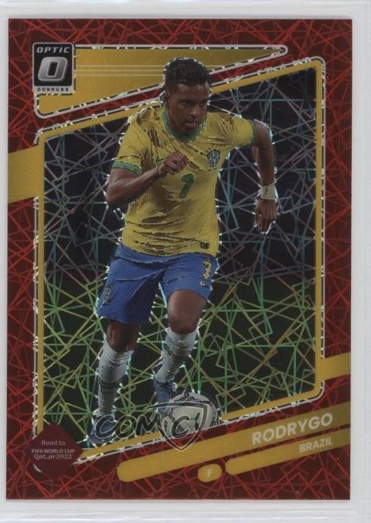 2021-22 Panini Donruss Road to Qatar Optic Red Velocity Prizm Rodrygo #24 1o1s