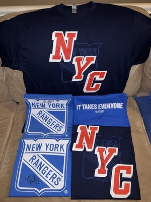 New York Rangers Playoffs Giveaway 2024 T-Shirts Signed Orr Moore Matteau Mullen