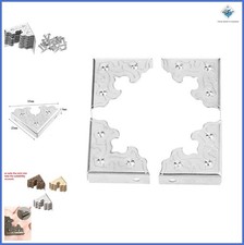 Metal Embossed Corner Protectors 10 Pcs Silver Vintage Style for Boxes Frames