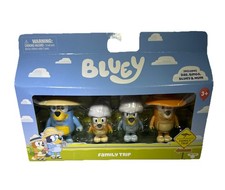 Bluey Family Trip 4-Pack Figurines - Dad, Bingo, Bluey  Mum NIB 17654