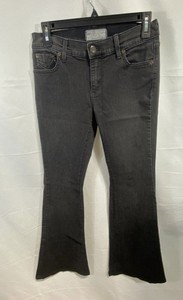 Free People Women's Black Flare Leg Low Rise Stretch Jeans Sz 28