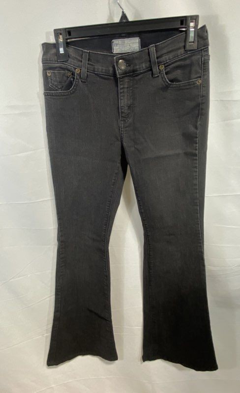 Free People Women's Black Flare Leg Low Rise Stretch Jeans Sz 28
