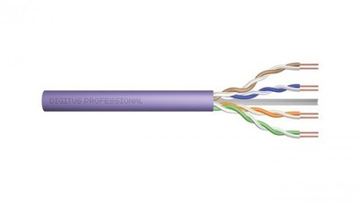 Kabel teleinformatyczny U/UTP kat.6 4x2xAWG23 LSOH drut fioletowy Dca DK-1614-VH