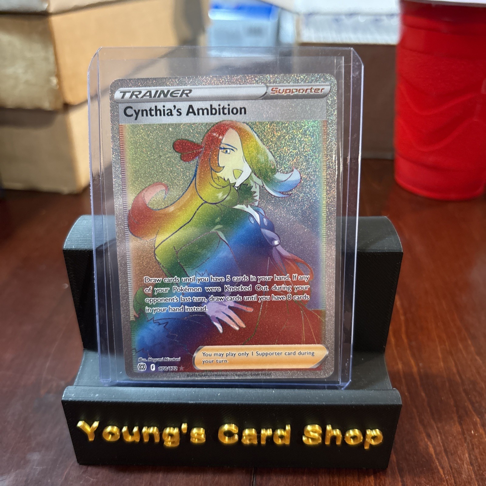 Cynthia's Ambition 178/172 NM/M Rainbow Secret Rare Brilliant Stars Pokemon TCG