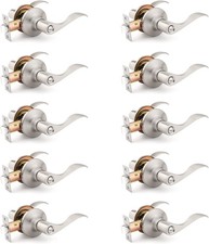 10 Pack Satin Nickel Privacy Door Lever Modern Interior Bedroom Lock