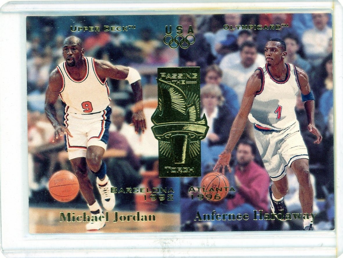 Michael Jordan Anfernee Hardaway Upper Deck USA Olympicard 1996 #134 Olympics