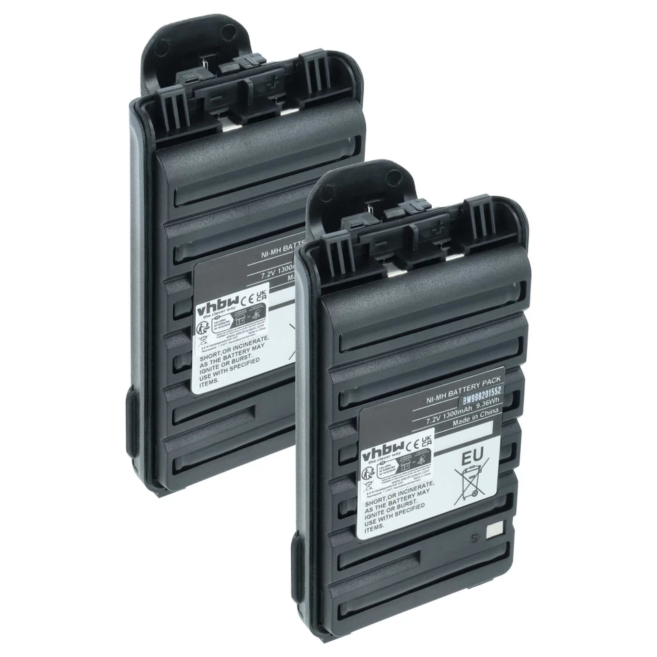 2x Batterie pour Icom IC-F3210D IC-F3102D IC-F4001 IC-F3103D 1300mAh 7,2V - Photo 1/4