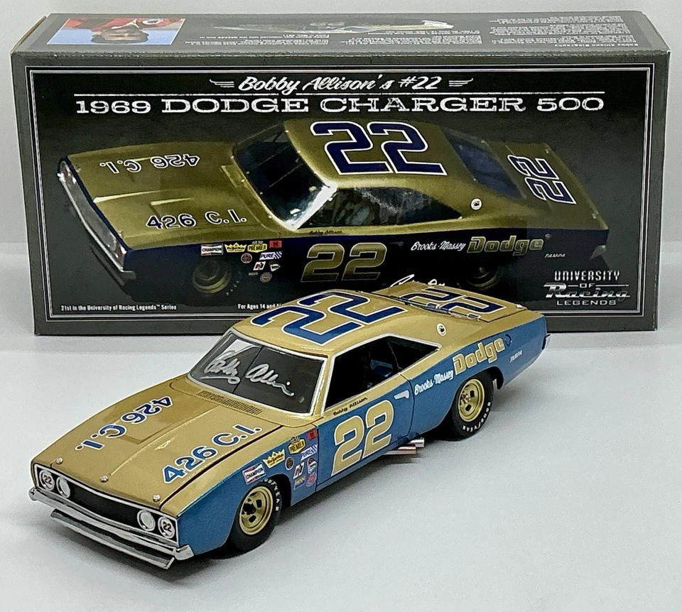 1969 1/24 #22 Bobby Allison Brooks-Massey Dodge” AUTOGRAPHED Dodge Charger - Image 2 of 4
