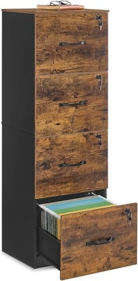 Vertical File Cabinet 4 Drawer Lockable for Home Office