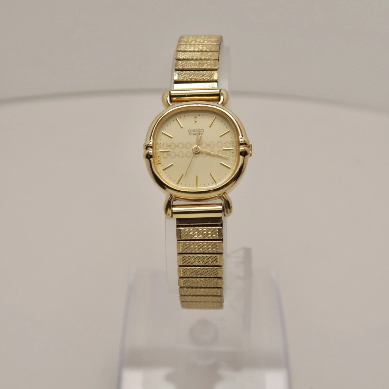 SEIKO 3421-5190 Gold Tone Dress Analog Quartz Women Vintage Watch W194 *WORKING
