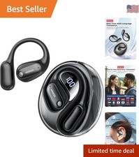 Open-Ear AI Translation Earbuds - 135 Languages, LED Display, 60 Hours Playtime