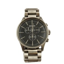 Nixon Quartz Watch/Analog/Stainless Steel/Black/Silver/The Sentry Chrono