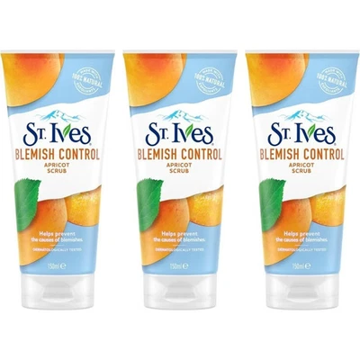St. Ives Blemish Control Apricot Face Scrub 170g x 3 | Deep Exfoliating Cleanser