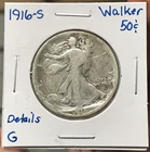 1916-S 50C Silver Liberty Walking Half Dollar G Details
