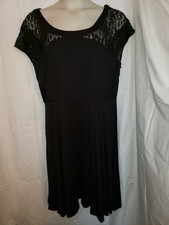 NWT TORRID BLACK LACE JERSEY DRAPE DRESS SIZE 3 LITTLE BLACK DRESS