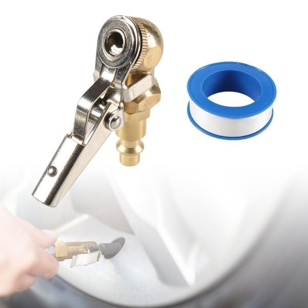 Tire Air Chuck with Clip Tire Inflator Hose Adapter 1/4"" NPT