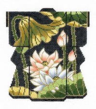 Lotus Blossoms MED. Kimono Oriental handpainted Japanese Needlepoint Canvas LEE