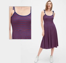 $59 NWT GAP Sun CAMI DRESS Spaghetti Straps Spring Summer Blue Coral MEDIUM 