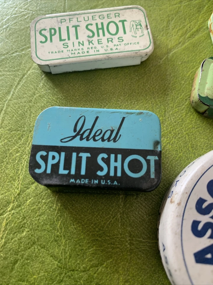 Vintage Pflueger Ideal H-I Meadow Brooks Fish Hooks Little Sinkers Fishing Tins - Image 3 of 4