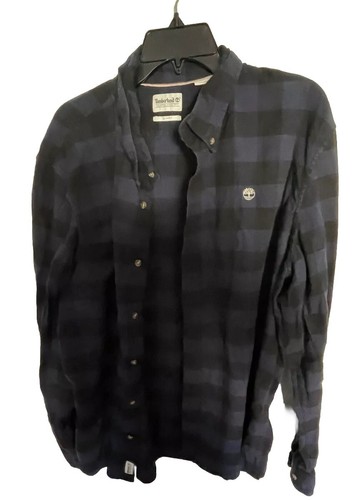Timberland Men’s Flannel Shirt Size XXL Blue Plaid Button Down