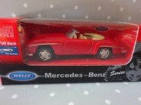 Mercedes Benz 190 Sl Rot Oldtimer 1/60 Ca. 7,5Cm Mit RüCkzugmotor Modelauto