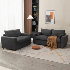 2, 3 Seater Linen Fabric Couch Sofa Armchair with Under Storage Living Room