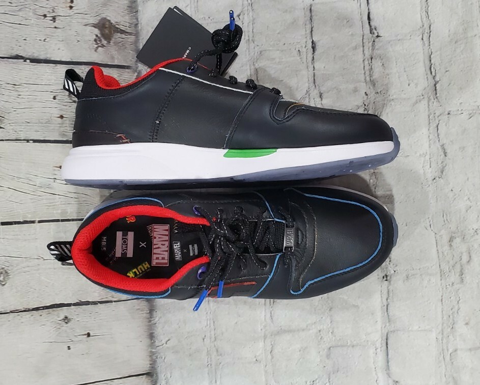 Marvel X Toms Men Arroyo Casual Comic Black Leather Mesh Sneakers size 9 TOMS Mens 8.5 Men Arroyo Sneaker Shoes Athletic Black Marvel  main image 4