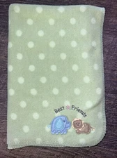 Circo Green Baby Blanket Polka Dot Best Friends Elephant Lion 2011 Fleece Target