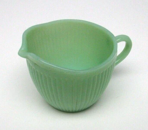 Vintage Fire King Oven Ware Jade-ite Jane Ray Creamer 