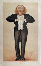 Impresión antigua de 1874: caricatura de Vanity Fair, 'Cotillon' - Augustus Saville Lumley