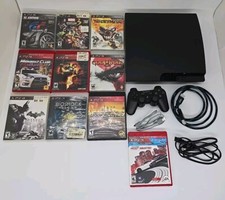 Sony PlayStation 3 Slim 160GB Console PS3 CECH-3001A 10 Game  Controller Tested