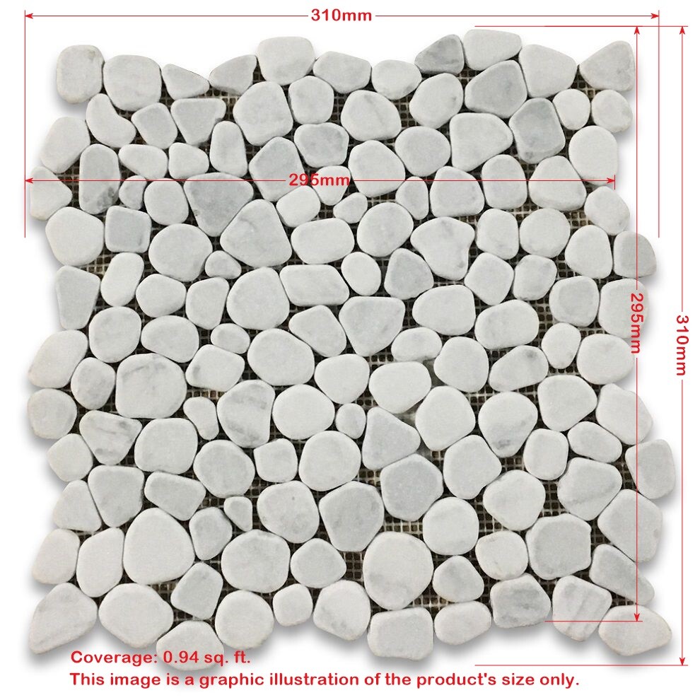 P64T Carrara Mix Cinderalla Grey Marble Pebble Stone Mosaic