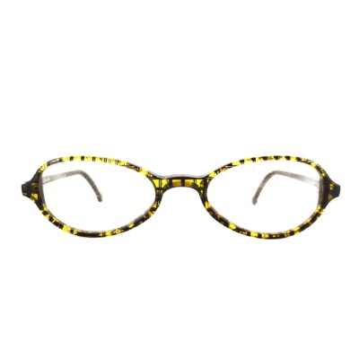 Vintage la Eyeworks Sunglasses WOOLWORTH 349 Clear Black Yellow Plaid Checkered