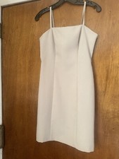 Summer Spagetti Strap Sheath Dress Beige Size 4 Sleeveless Neutral Officewear