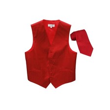 New Men's Tuxedo Vest Vertical Stripes 2.5" Skinny Necktie wedding formal Red