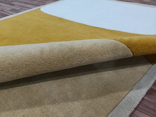 Geometric Modern Hand Tufted 100% NZ Wool Area Rug for Living Room Kitchen - Picture 4 of 5
