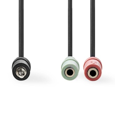 Audio kabel 3,5mm-Stecker 2x Buchse 0,2 m Splitter für Headset Kopfhörer Aux 